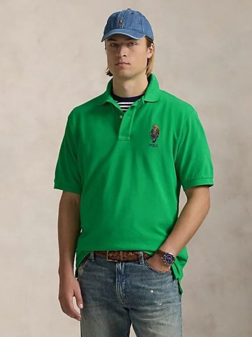 $148 Polo Ralph Lauren  Polo Bear Mesh Polo Shirt  Big & Tall Green Size 3XB